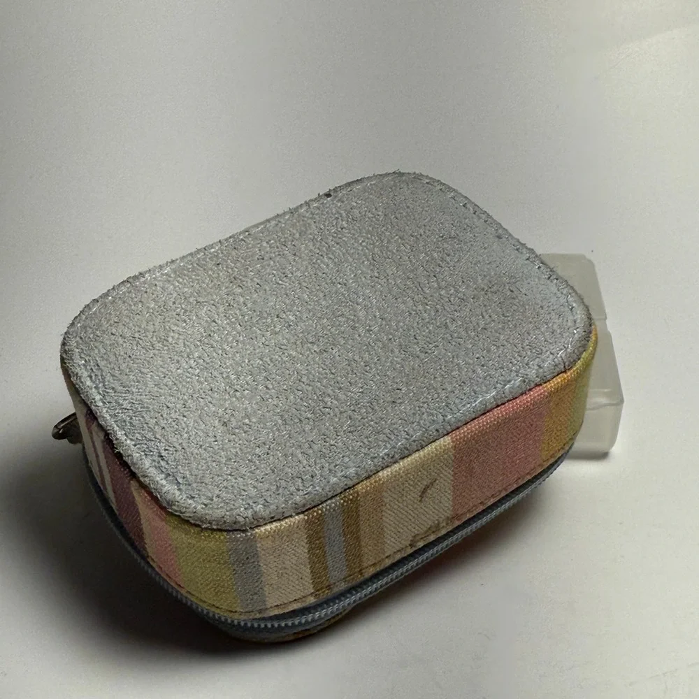 Longaberger Homestead Pastel Striped Pill Organizer Case 7‎ Day Pill Box HTF